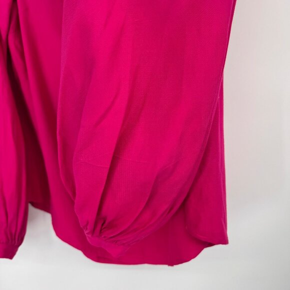Anthropologie Floreat Hot Pink Mazza Off The Shoulder blouse size 12 top womens - Picture 8 of 12